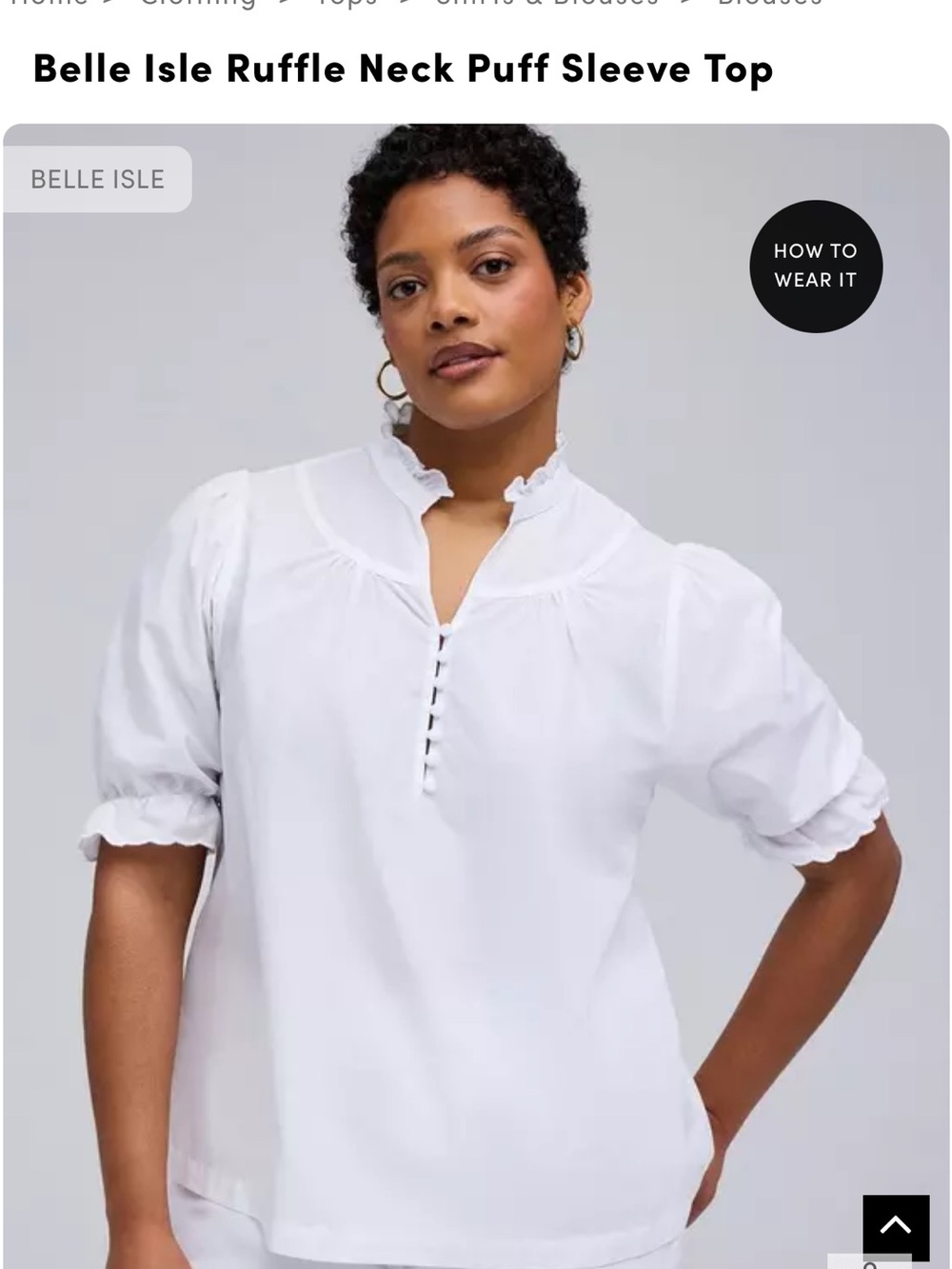 torrid White Ruffle Neck Puff Sleeve Blouse